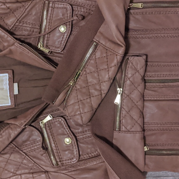 Michael Kors Leather hooded jacket - Picture 4 of 13